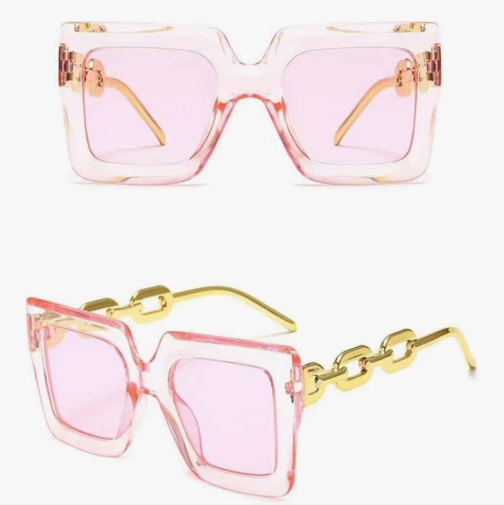 Chic Gold-Tone Square Sunglasses